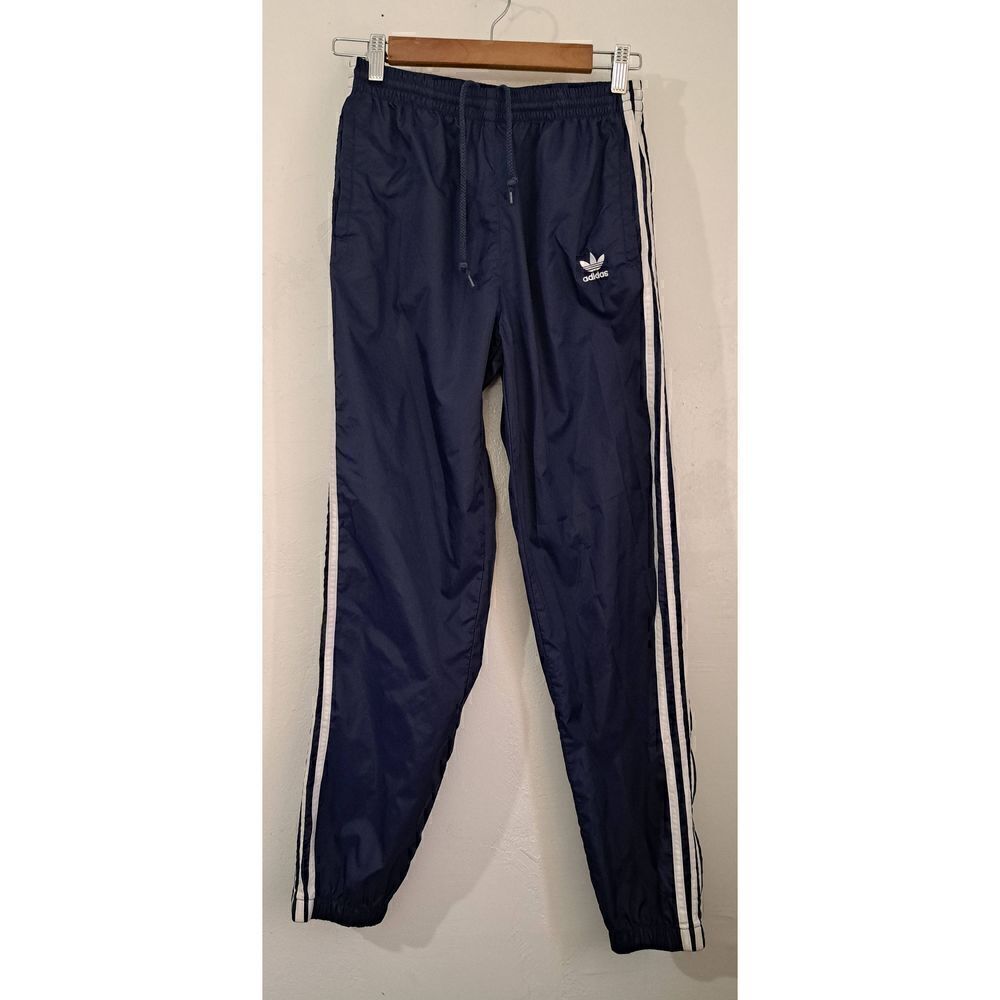 Vintage 90's Adidas Windbreaker track pants jogger womens small nylon blue